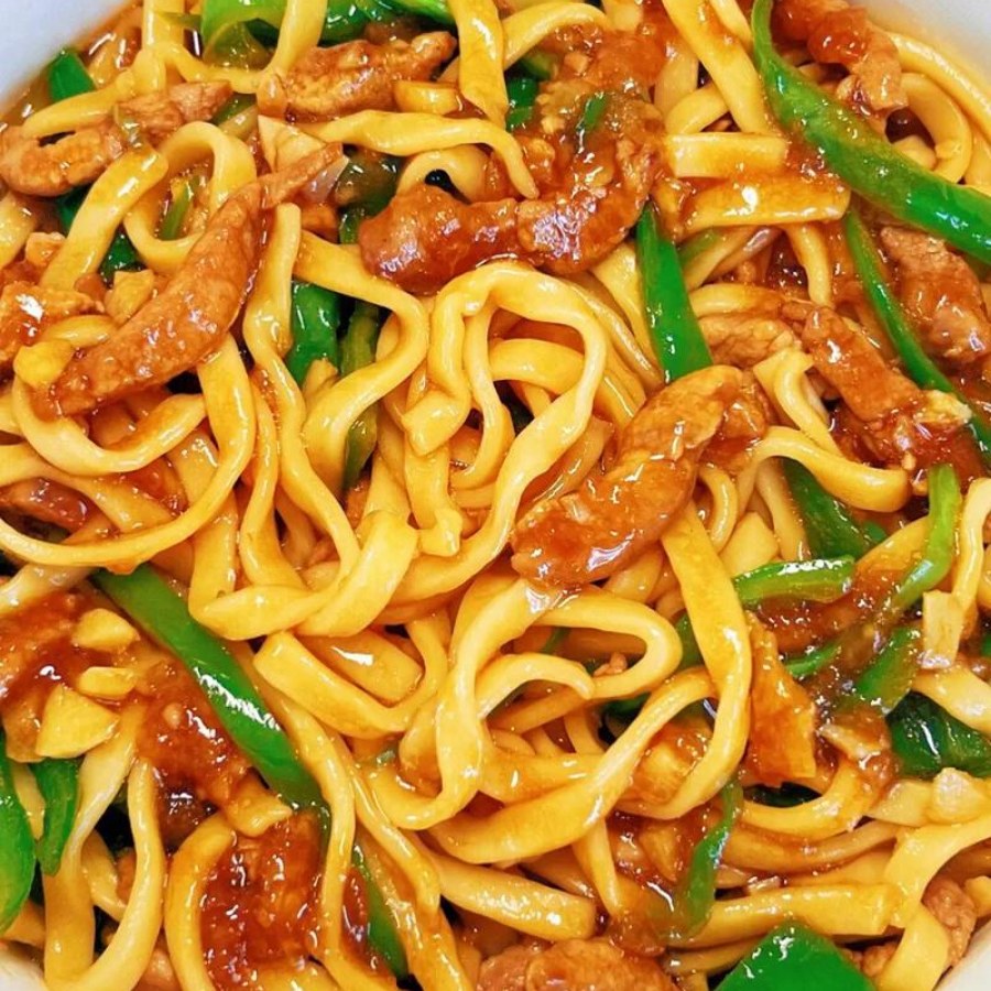 青椒肉丝拌面